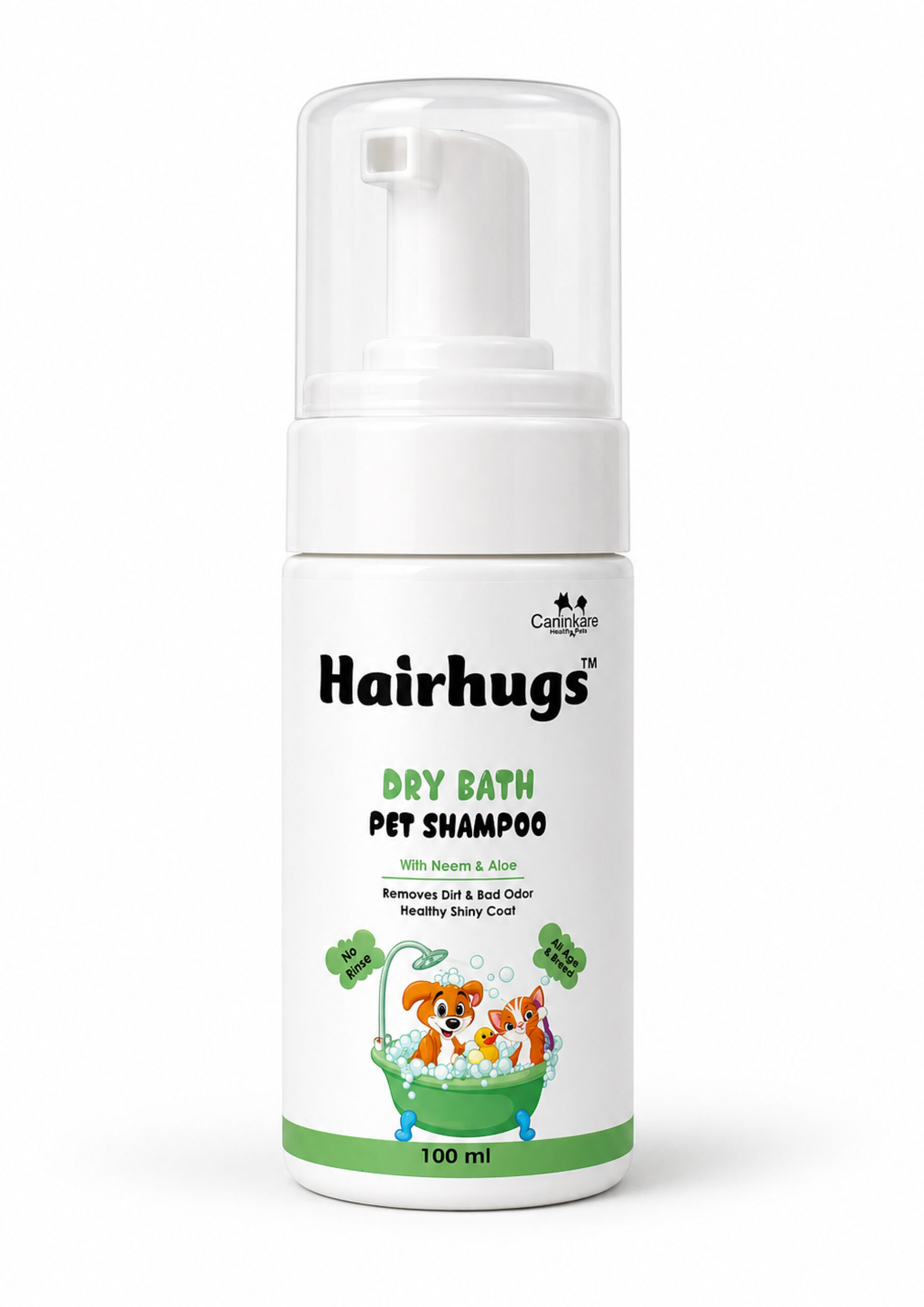 canin dry bath pet shampoo green